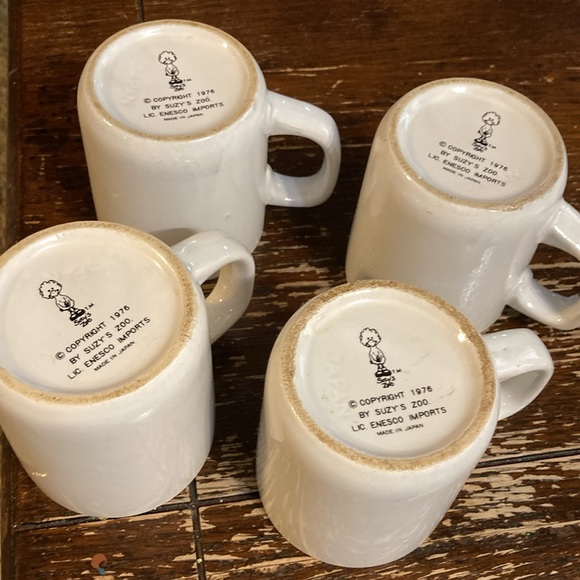 Vintage set of 4 Suzy’s Zoo holiday tea cups 1976 - Picture 10 of 11
